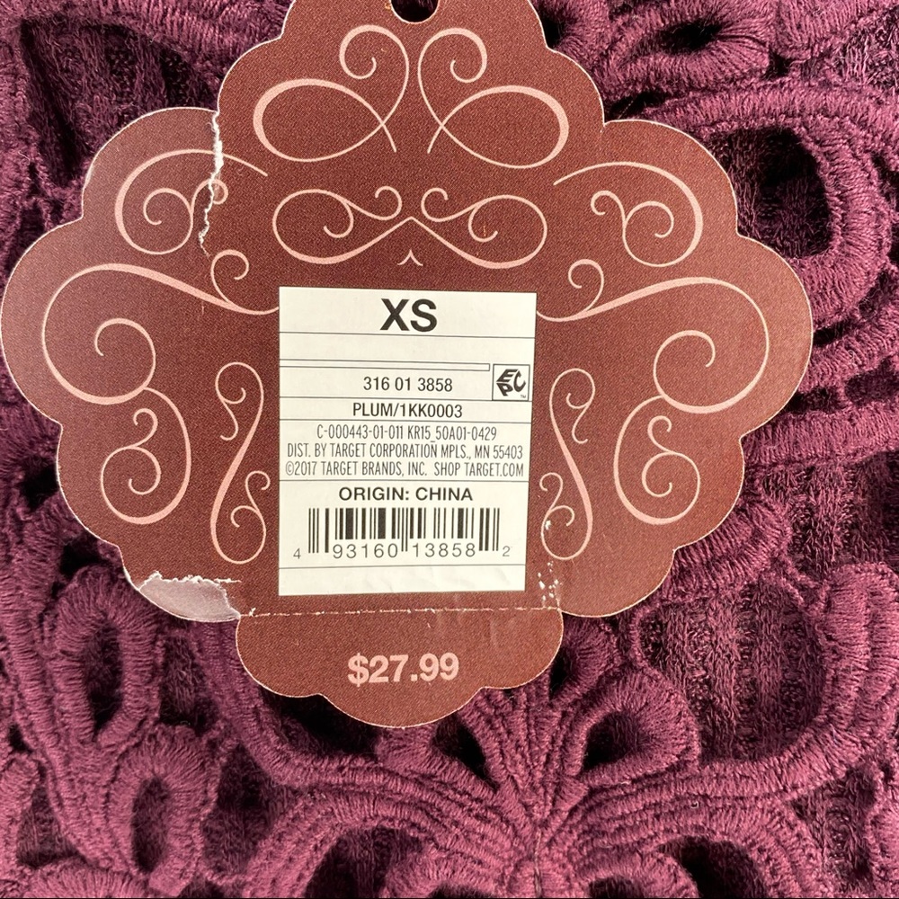 Long Sleeve Peplum Blouse - Knox Rose™ Plum L - Picture 4 of 5